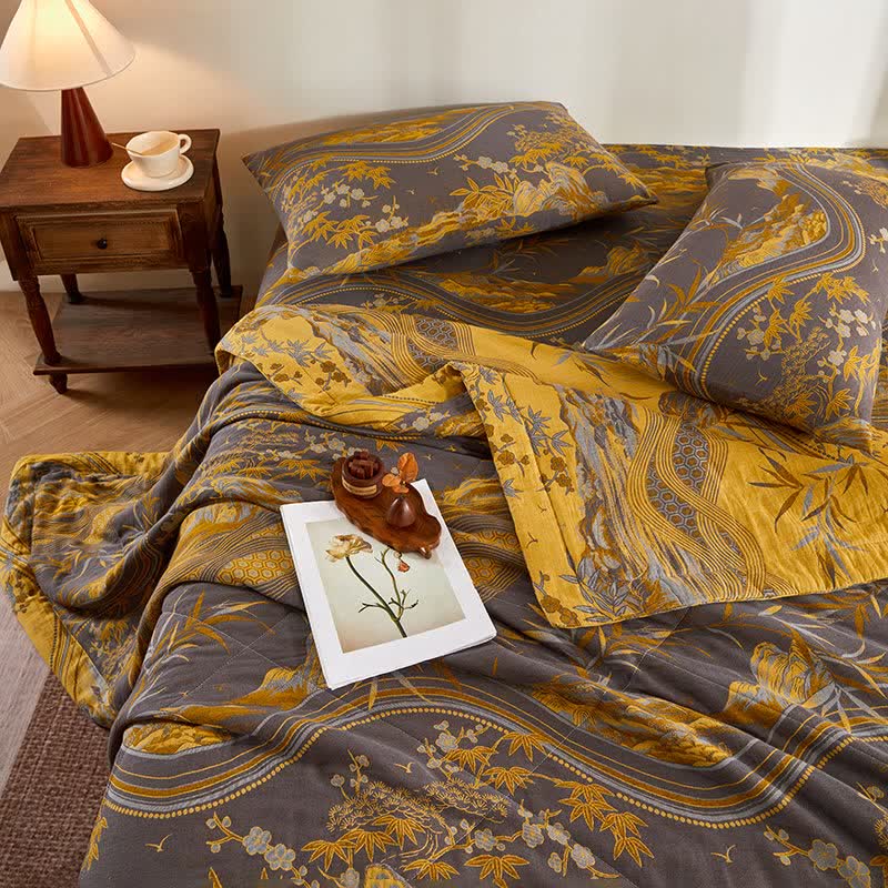 Cotton Gauze Mountain & Bamboo Jacquard Quilt - image 5