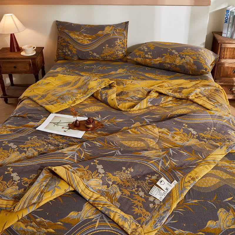 Cotton Gauze Mountain & Bamboo Jacquard Quilt - image 6