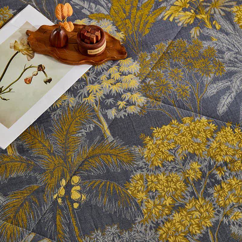 Cotton Gauze Botanical Tree Jacquard Quilt - image 8