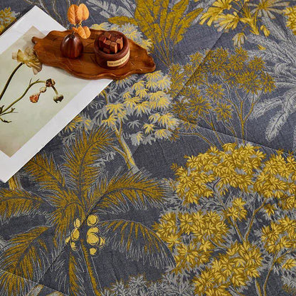 Cotton Gauze Botanical Tree Jacquard Quilt - image 8