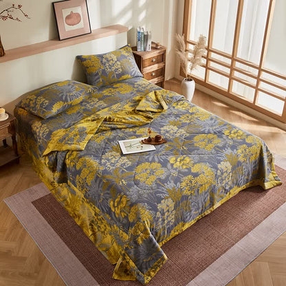 Cotton Gauze Botanical Tree Jacquard Quilt - image 4