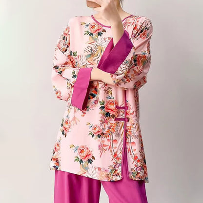 Floral & Cat Eastern-Inspired Loungewear Set - image 4