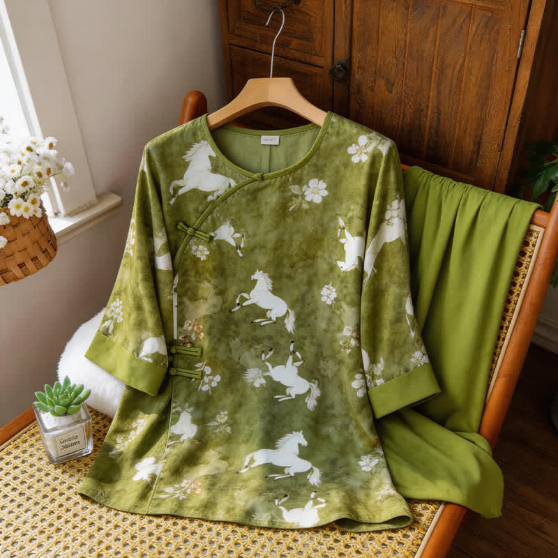 Horse Print Eastern-Inspired Loungewear Set - image 8