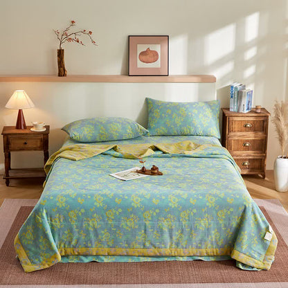 Cotton Gauze Romantic Rose Jacquard Quilt - image 1