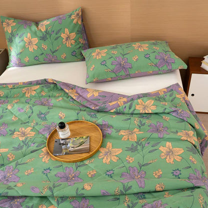 Lily Floral Print Cotton Linen Quilt - image 6