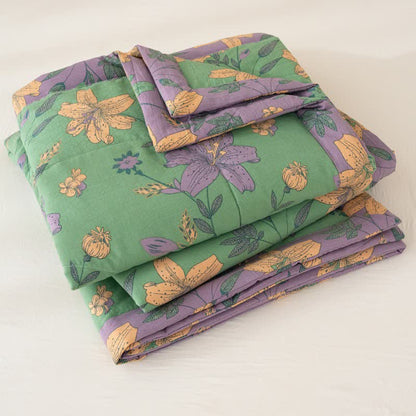 Lily Floral Print Cotton Linen Quilt - image 9