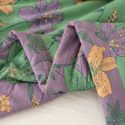 Lily Floral Print Cotton Linen Quilt - image 10