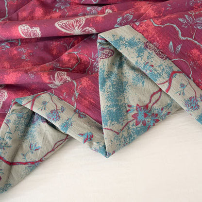 Butterfly & Branch Print Cotton Linen Quilt - image 10