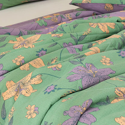 Lily Floral Print Cotton Linen Quilt - image 7