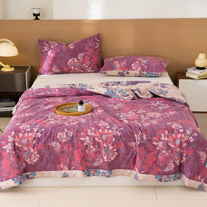 Spring-Inspired Floral Print Cotton Linen Quilt - image 2