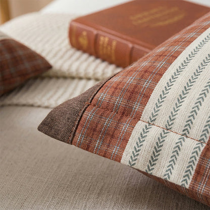 Plaid Stripe Cotton Button Pillowcases(2PCS) - image 1