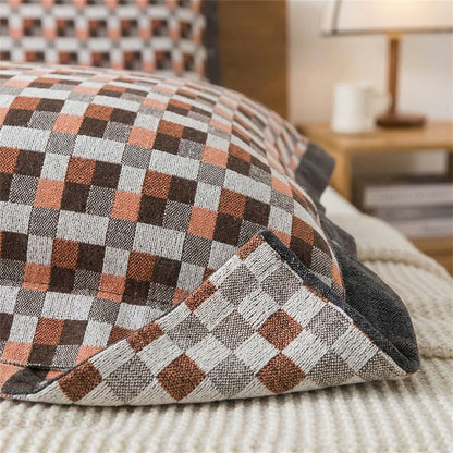 Grid Button Pure Cotton Pillowcases (2PCS) - image 1