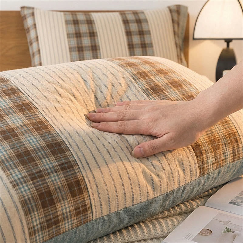 Plaid Stripe Pure Cotton Pillowcases (2PCS) - image 1