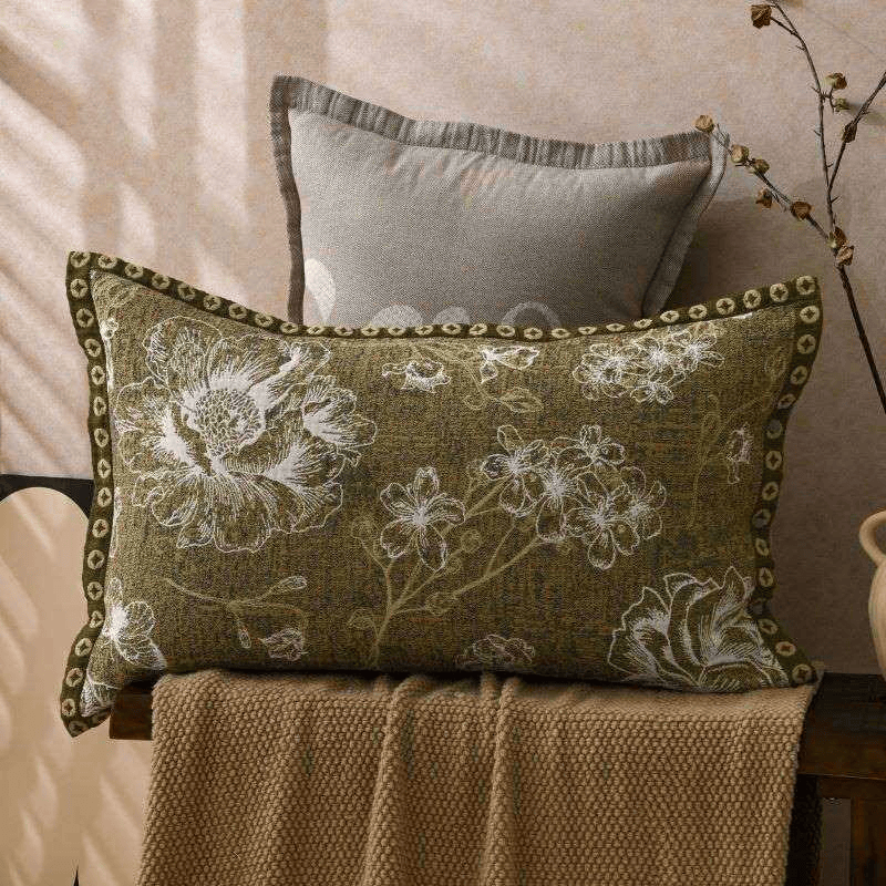 Pure Cotton Jacquard Floral Pillowcases (2PCS) - Green - 80cm x 54cm - image 0
