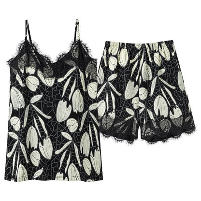 Abstract Floral Cotton Cami & Shorts Pajamas - image 9