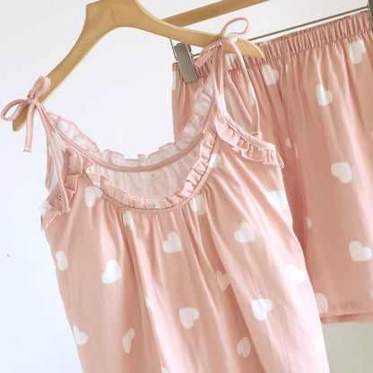 Cotton Double Gauze Heart Cami Pajamas - image 5