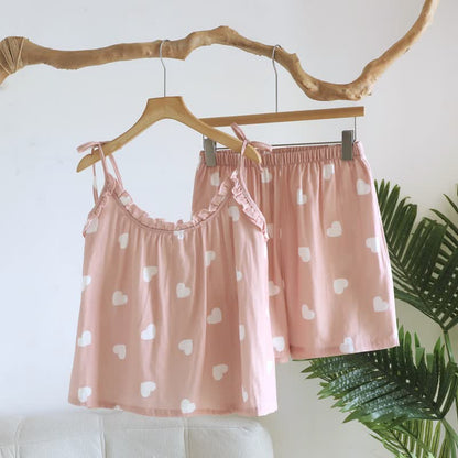 Cotton Double Gauze Heart Cami Pajamas - image 4