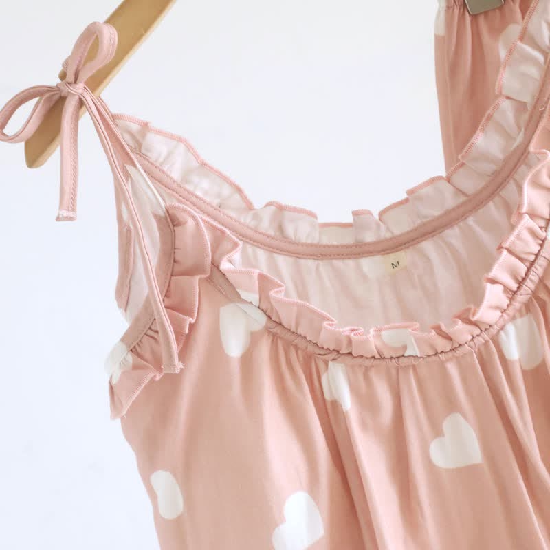 Cotton Double Gauze Heart Cami Pajamas - image 6
