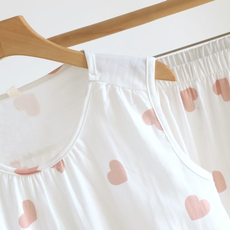 Cotton Double Gauze Heart Tank Pajamas - image 9