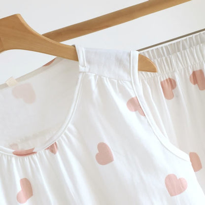 Cotton Double Gauze Heart Tank Pajamas - image 9