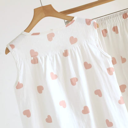 Cotton Double Gauze Heart Tank Pajamas - image 7