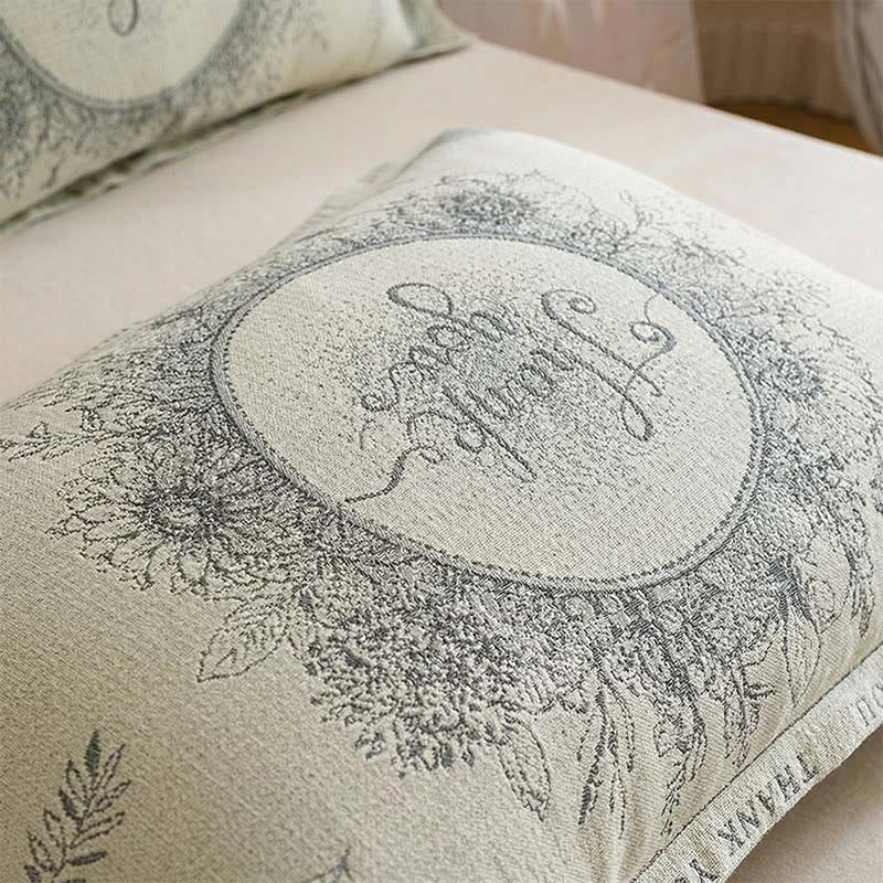 Grateful Floral Cotton Linen Pillowcases (2PCS) - image 1