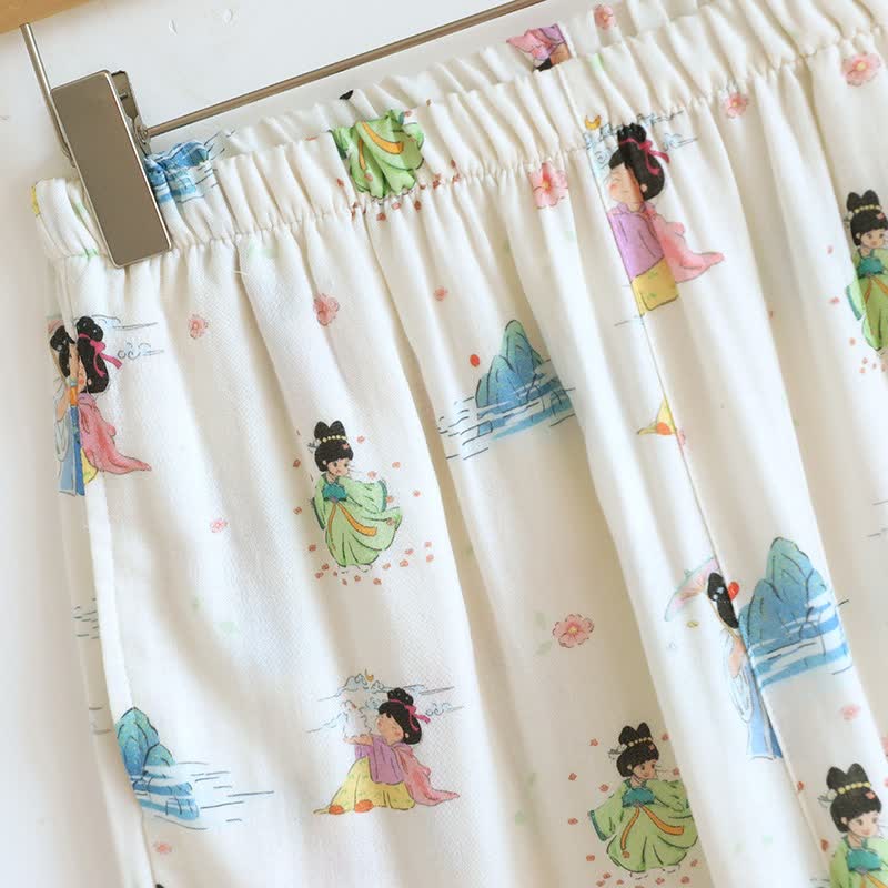 Vintage Oriental Princess Inspired Cotton Pajamas(3PCS) - image 10