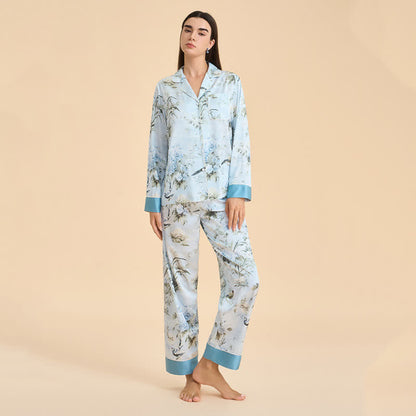Elegant Floral & Bird Print Pajama Set - image 3