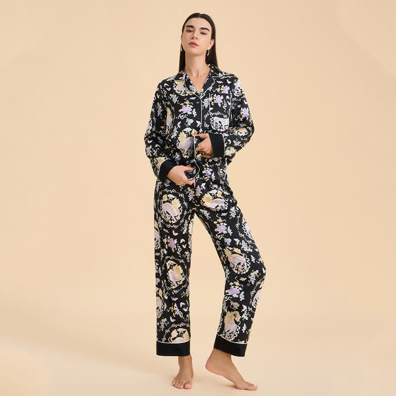 Oriental Mythical Qilin Print Pajama Set - image 3
