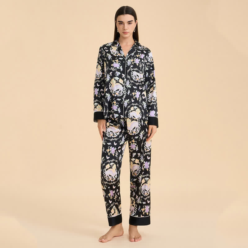 Oriental Mythical Qilin Print Pajama Set - image 2