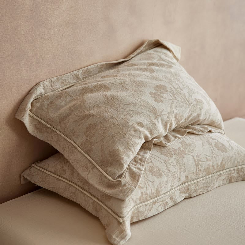 Vintage Floral Envelope Pillowcases (2PCS) - Light Brown - 48cm x 74cm - image 0