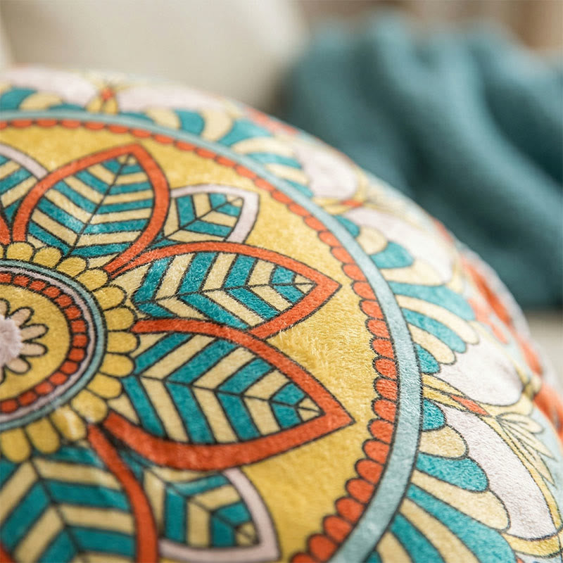 Mandala Bohemian Floral Pink Throw Pillow - image 1