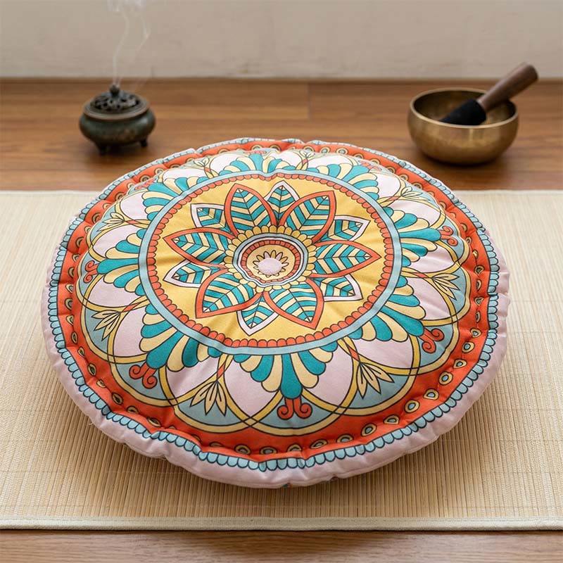 Mandala Bohemian Floral Pink Throw Pillow - Pink - 45cm x 45cm x 8cm - image 0