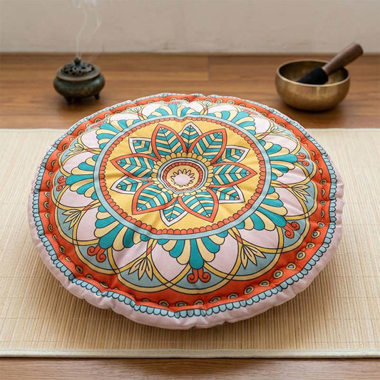 Mandala Bohemian Floral Pink Throw Pillow - Pink - 45cm x 45cm x 8cm - image 0