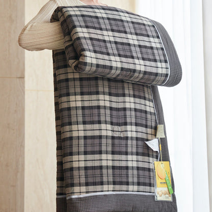 Gingham Pure Cotton Quilt Set - Dark Grey - Quilts - King - image 5