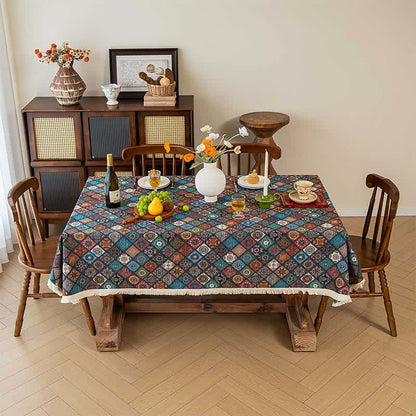 Exotic Kaleidoscope Mandala Jacquard Tablecloth - image 1