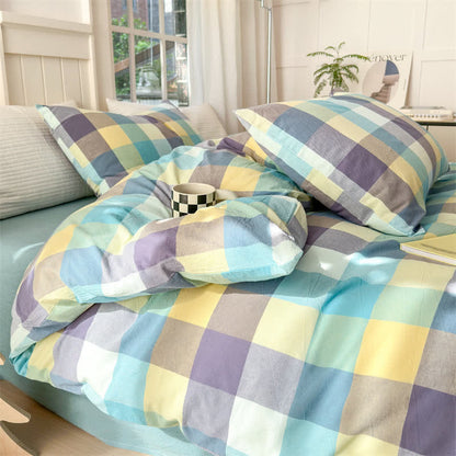 Multi-Color Plaid Cotton Bedding Set - image 2