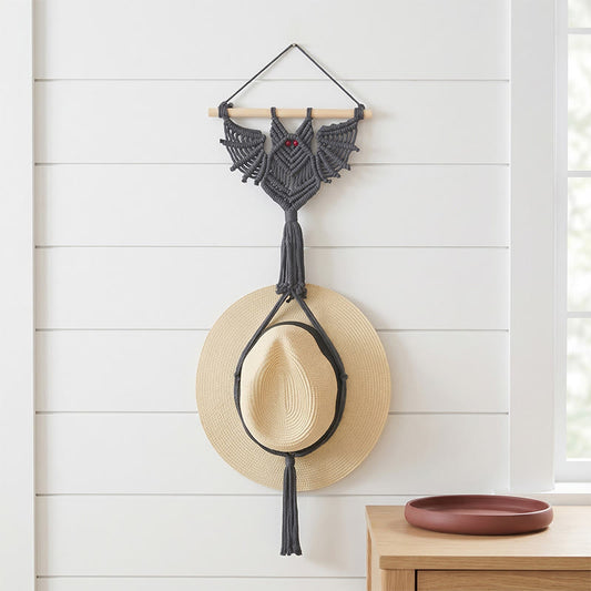 Gothic Boho Bat Wall Hanging - Black - 30cm x 70cm - image 0