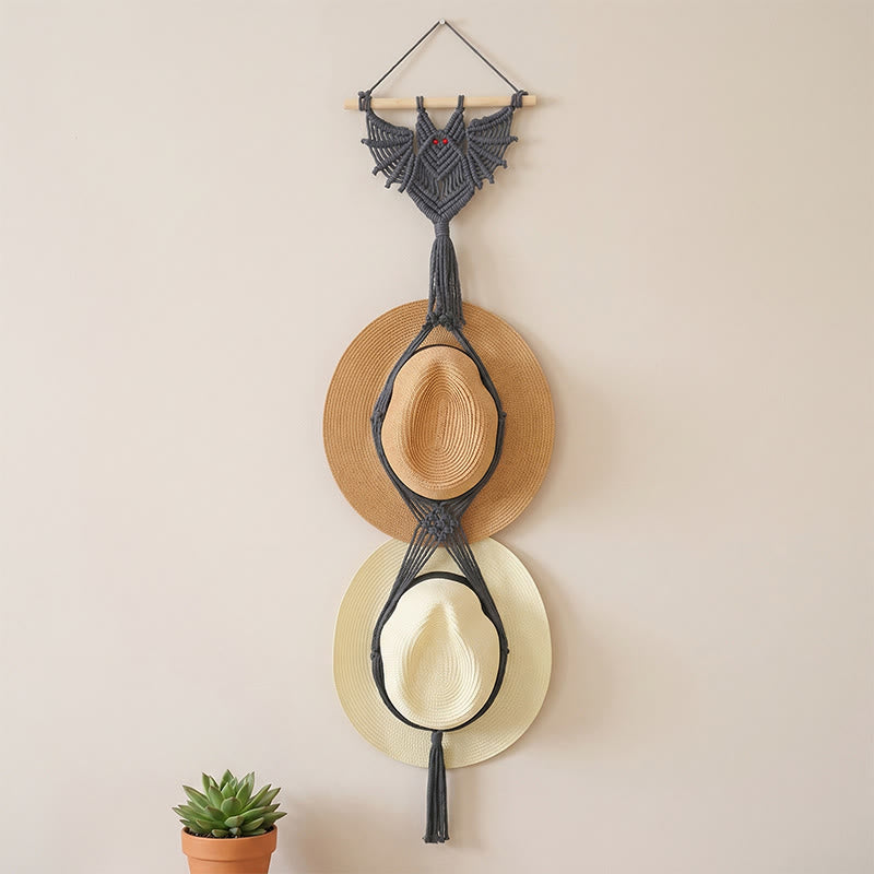 Gothic Boho Bat Wall Hanging - Black - 30cm x 105cm - image 3