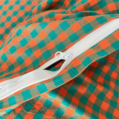 Small Check Gingham Cotton Bedding Set - image 14