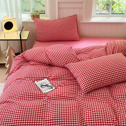 Small Check Gingham Pure Cotton Bedding Set - image 23