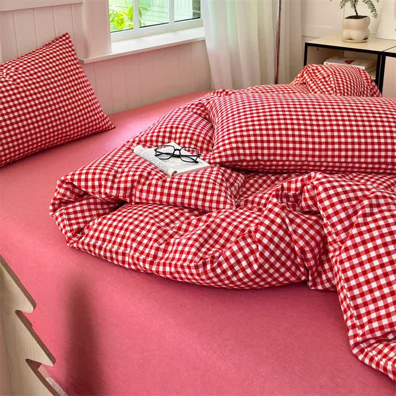 Small Check Gingham Pure Cotton Bedding Set - image 24