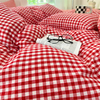 Small Check Gingham Pure Cotton Bedding Set - image 25