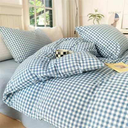 Small Check Gingham Pure Cotton Bedding Set - image 17