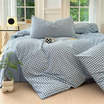 Small Check Gingham Pure Cotton Bedding Set - image 16