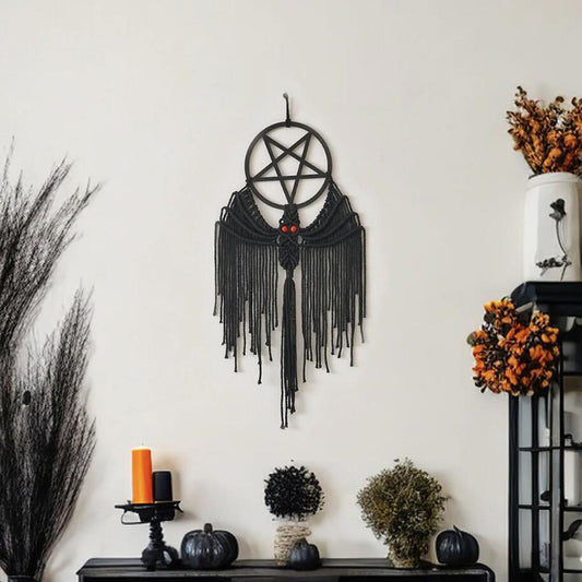 Magic Pentagram Bat Wall Hanging - Black - 40cm x 90cm - image 0