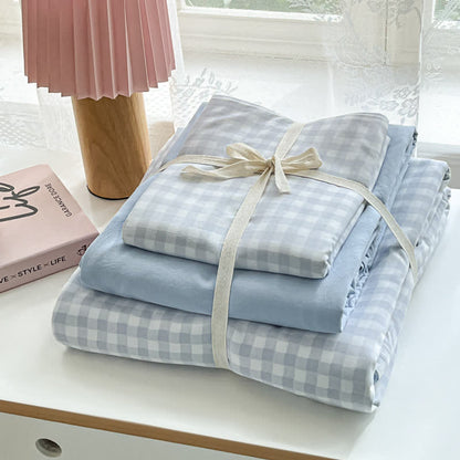 Pastel Gingham Pure Cotton Bedding Set - image 10