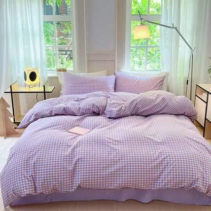 Small Check Gingham Cotton Bedding Set - image 1