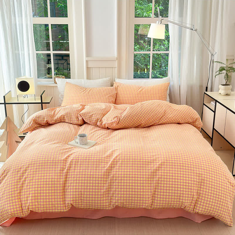 Small Check Gingham Cotton Bedding Set - image 7