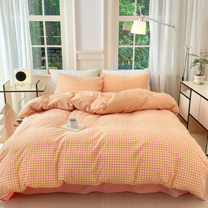 Small Check Gingham Cotton Bedding Set - image 7